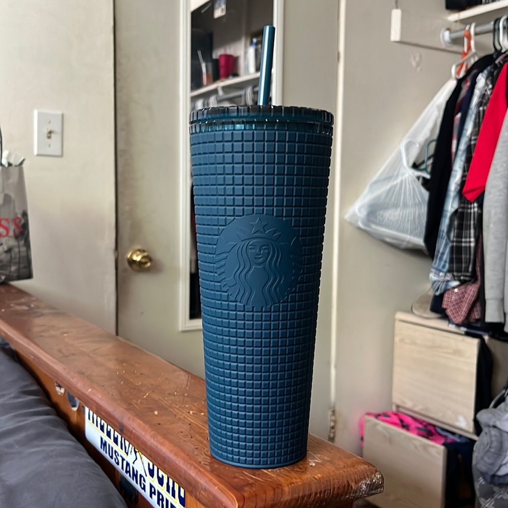 Starbucks blue pixel cup